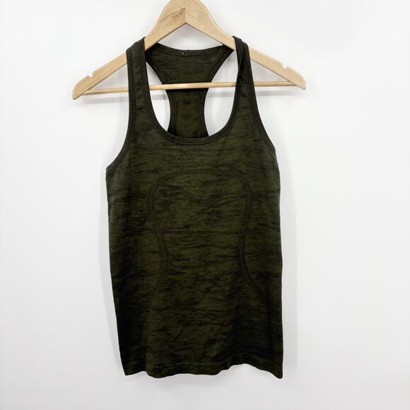 Lululemon Swiftly Tech Tank Top Womens 6 Olive Green Stretch Comfy Mesh Running - Picture 1 of 6